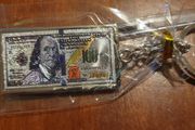 100 Dollar Bill Metal Key Ring