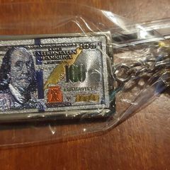 100 Dollar Bill Metal Key Ring