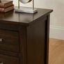 Pair of Solid Dark Wood 3-Drawer Bedside Lockers / Nightstands Image 2