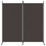 2-Panel Room Divider Brown 175x180 cm Fabric Image 2