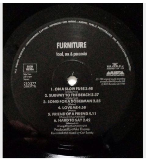 FURNITURE  | food, sex and paranoia