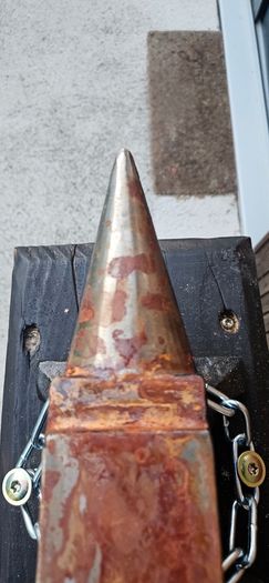 anvil on timber stand