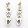 Vintage 925 Sterling Silver Moonstone Amethyst Earrings Image 3
