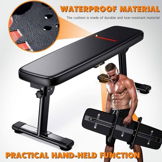 NEW SALE | Weight Bench Folding Workout Bench with Carrying Handle Flat Home Training Multiuse Fitness Bench