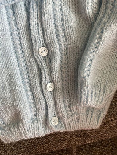 Blue cardigan and hat 0to3mths