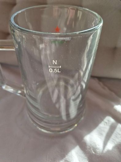 4 Vintage Heineken glass beer tankards/mugs.