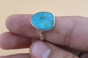 Natural Arizona Turquoise Sterling Silver Ring Handcrafted Boho Small Finger Gemstone Jewelry