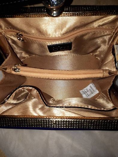 Navy Patent PEACH Handbag