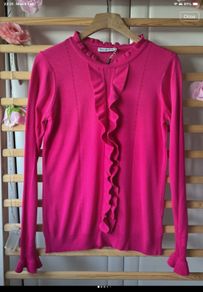 jumper Bnwt gallery Dunnes stores size small cerise frilled detail size small