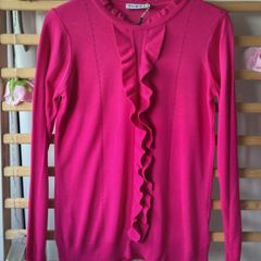 jumper Bnwt gallery Dunnes stores size small cerise frilled detail size small