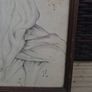 Antique Pre Raphaelite Style Pencil Portrait Framed Maiden With Flowers 34 x 45 cm Image 2