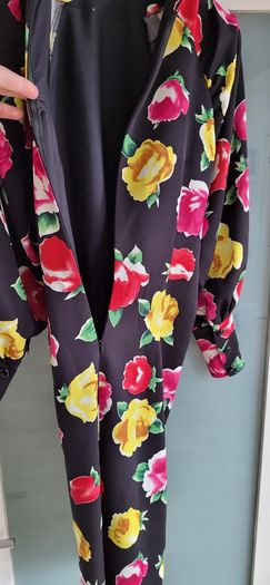 SOZI Garden Party floral on black dress Sz L (Fit 10-12 UK) - Rrp 199 (New)