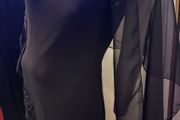 1990s Y2K Black Beaded Party Dress