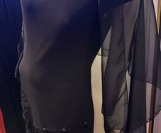 1990s Y2K Black Beaded Party Dress