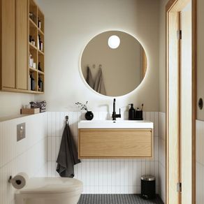 IKEA round LED bathroom mirror Faxalven
