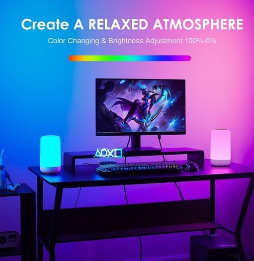 Rechargeable Lamp, RGB&10 Brightness Touch Lamp,1800mah Cordless Lamp Rechargeable Lamp for Bedroom & Touch Lamps Bedside Lamp,Portable Lamp for Bedroom,Night Light Kids Night Light Baby, Adult Gifts