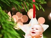 Personalised photo Ornaments - MDF Hanging Ornament with Red Ribbon - star shape