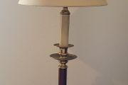 Vintage brass &amp; burgundy table lamp