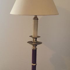 Vintage brass & burgundy table lamp
