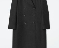 COS Longline Wool Coat Size 34 Dark Grey RRP290
