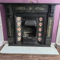 Antique slate fire place