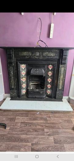 Antique slate fire place
