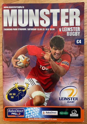 2013 Munster v Leinster - RaboDirect Pro12 Programme