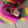New UGG Fluff Rainbow Color Women's Slippers Image 3