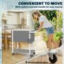 Cooler Trolley with 56 L Capacity Serving Cart with Wheels, Bottle Opener, Lower Shelf, Handle Image 7