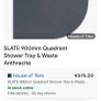New black slate quadrant shower tray Image 2