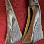 Cristina Firenze silver leather wedges 37.5 Image 9