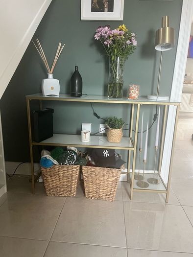 Gold & glass console table