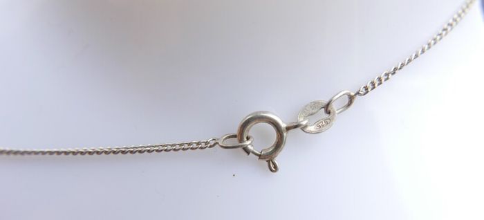 Vintage Sterling Silver Long Pendant Necklace (L20" - 4,18g)