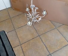 Ornate metal quality pretty 3 light ivory light pendant