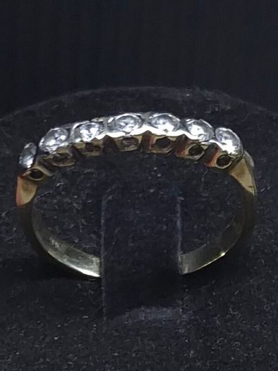 Vintage 9ct Gold Seven Stone Half Eternity Ring Size 61