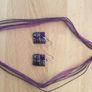Purple necklace and earrings set Image 3