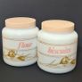 Candlelight England Milk Glass Canisters Flour & Biscuits vintage Jars Set Image 4