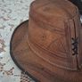 leather fedora hat Image 2
