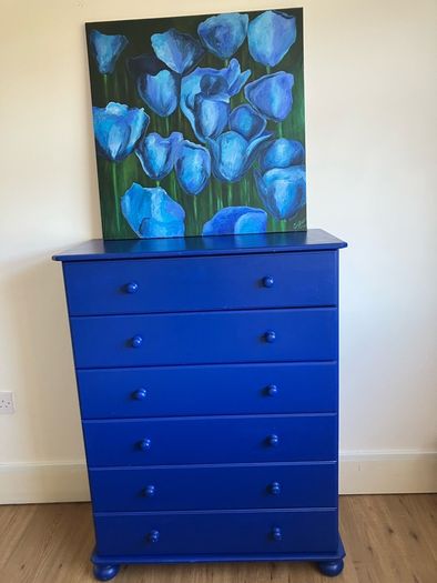 Blue chest of drawers