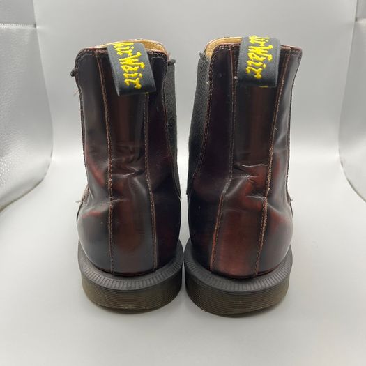 Women's DR MARTENS Flora Genuine Leather Chelsea Ankle Boots UK 5 EU 38 Cherry