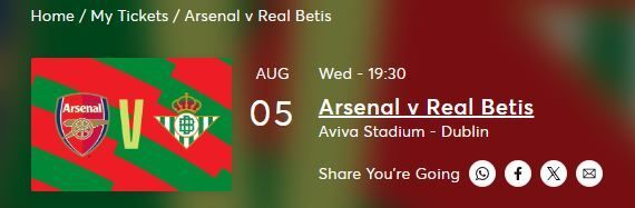 Arsenal v Real Betis  Aviva Stadium - Dublin