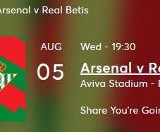 Arsenal v Real Betis  Aviva Stadium - Dublin