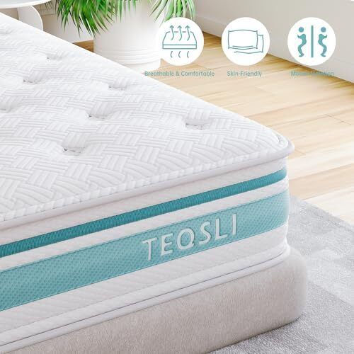 4FT6 Double Mattress, 10 Inch Gel Memory Foam Hybrid - 7 Zone Orthopedic Pocket Sprung Mattress, Medium Firm for Back Pain Relief, 135x190x25 cm