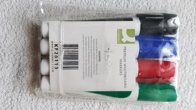 Q Connect Premium Whiteboard Marker Medium Bullet Assorted Pack of 4 Home Office School College