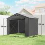 Tent garage 2.5 x 1.8 m Waterproof garage tent with roll-up zipper door ventilation window Dark gray Image 2