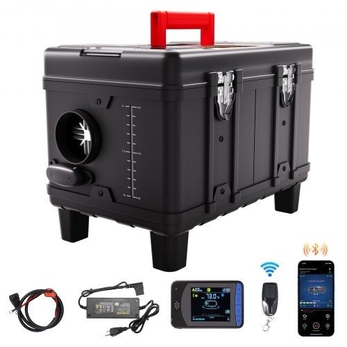 5-8KW Diesel Heater, 12V/24V All in One Diesel Air Heater, with Bluetooth APP Control, Remote Control and Display Screen, CO Alarm, Fast Heating Portable Diesel Heater for Vehicles and Garage