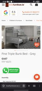 triple bunk beds (Grey)