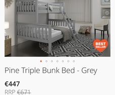 triple bunk beds (Grey)