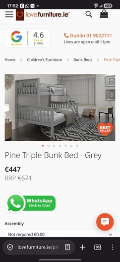 triple bunk beds (Grey)