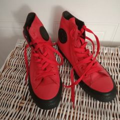 Converse unique red tall shoes size 4.5 as new